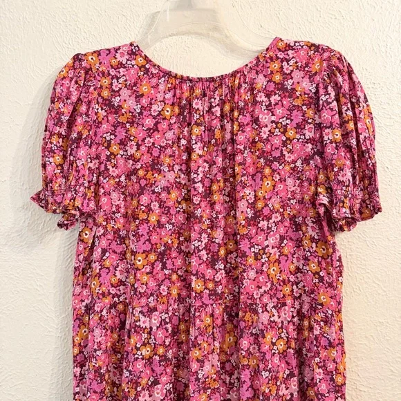 NWT J Crew puff sleeve tiered floral midi dress - Picture 7 of 10